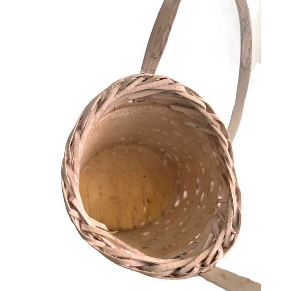 Vintage Set of 3 Wicker mini Pots Baskets Plants White Farmhouse - Picture 6 of 9